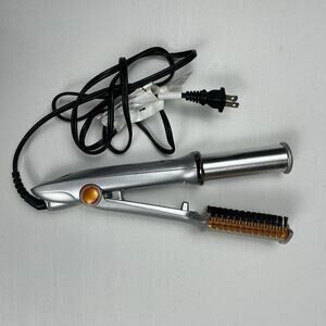 InStyler Rotating Hair Straightening Curling Hot Iron 1 1/4" Silver IS1001